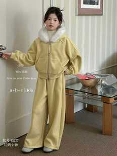 女童套装2025新款儿童洋气时髦秋冬款中大童休闲保暖冬装两件套