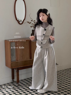 女童套装2025新款儿童洋气时髦春秋冬款中大童休闲保暖冬装三件套