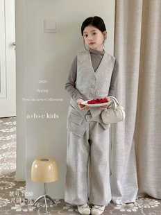 女童套装2025新款儿童洋气时髦秋冬款中大童休闲保暖冬装两件套潮