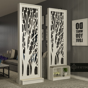 小隔断柜迷你卧室玄关隔断柜创意装饰入户屏风发财树玄关屏风组合