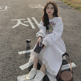 有！2023春季灰色小熊印花蕾丝边卫衣裙123-2389-P120-K178，女装连衣裙，浙宝123