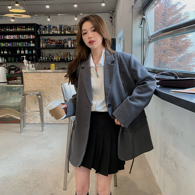 现货有买家秀！2024穿绳设计感西服外套女B123-W802-P120-K178,女装西装,浙宝123