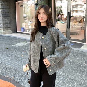 现货！2025冬季新款流苏边双面呢羊绒大衣女B123-7759-P265-K388图片