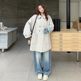 现货！2025冬季新款针织拼接双面呢羊绒大衣B123-7755-P305-K448，女装羊绒大衣，浙宝123