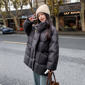 大货已出！买家秀2026冬季牛角扣围脖款羽绒服123-8691-P275-K408,穿搭挑战攻略图片