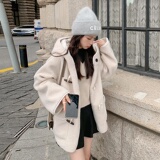 新款！2022冬季新款牛角扣连帽羊羔毛外套123-8872-P175-K248，女装短外套，浙宝123