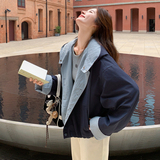 新款！2026秋季撞色连帽风衣女123-7736-P155-K218，女装短外套，浙宝123