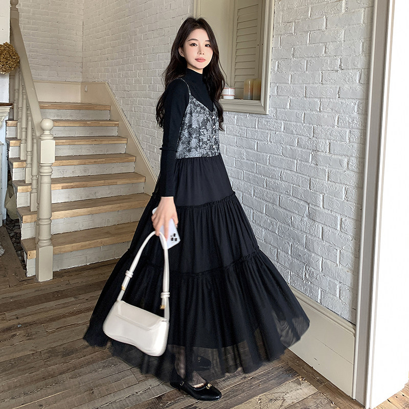 24春季吊带连衣裙两件套123-6011-裙子P135K188T恤P35套P170K228,女装连衣裙,浙宝123