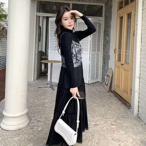 新款！吊带连衣裙两件套123-6011-裙子P135K188T恤P35套P170K228图片
