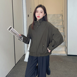 数据好现货！2022秋季复古军绿色棒球服外套123-2396-P110-K168，女装短外套，浙宝123