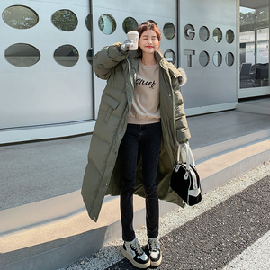 面料以下！冬季新款咸菜绿中长款大毛领服123-M102-P195-K288图片