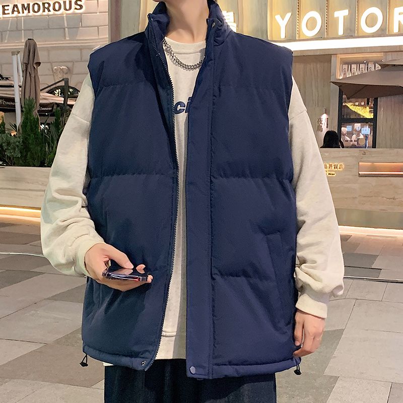 马甲外套男秋冬季立领坎肩无袖运动背心男款加厚保暖宽松棉服上衣