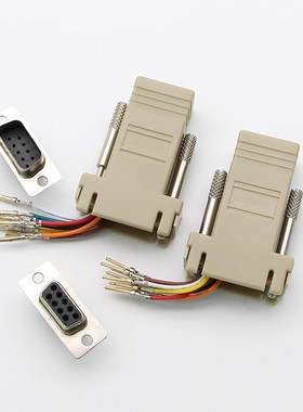 RJ45转串口 网头转RS232 网口转DB9 串口转网口转接头网线转串口