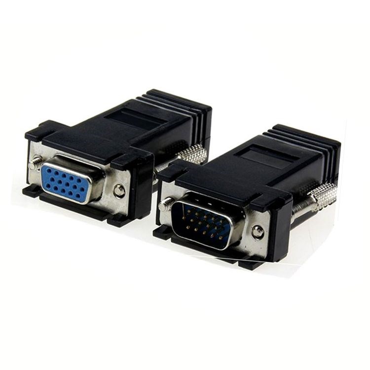 优质RJ45转串口 并口 VGA电脑转接头网口转DB9 DB25VGA公母 延长