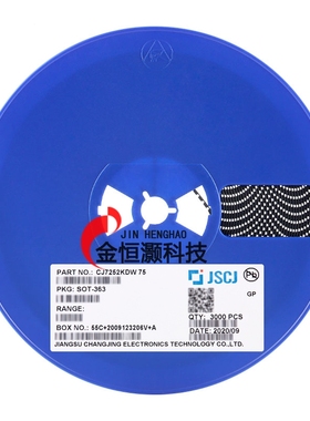 CJ7252KDW 75 SOT-363 N+P沟道60V50V 340mA180mA MOSFET场效应管