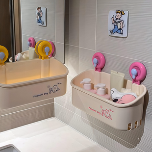 多巴胺吸盘置物架家用浴室卫生间厕所收纳架免打孔壁挂式大容量