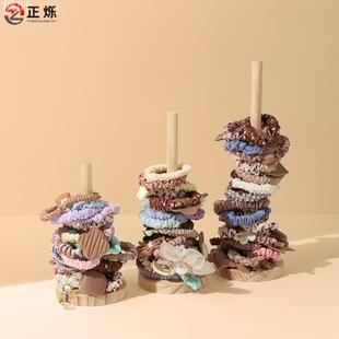 实木头绳皮筋头花展示架珠串手表发圈手链收纳架摆摊头饰陈列架子