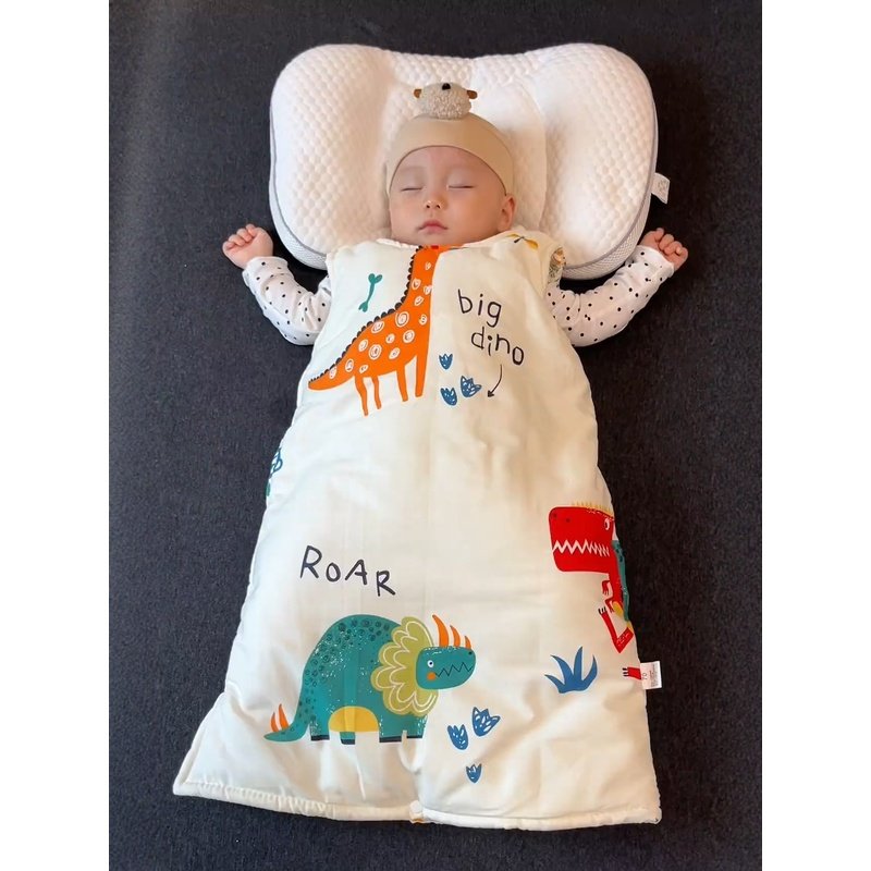 婴儿睡袋小月龄宝宝冬加厚夹棉睡袍防踢防惊跳纯棉a类儿童家居服