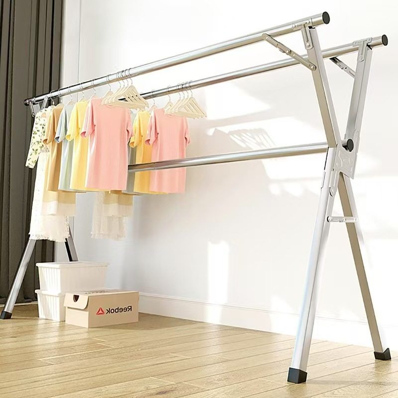 不锈钢晾衣架落地折叠室内外家用晒衣架阳台伸缩晾衣杆晒被子神器,收纳整理,植绒衣架/布衣架,淘宝优惠券,粉丝福利购,淘宝优惠卷