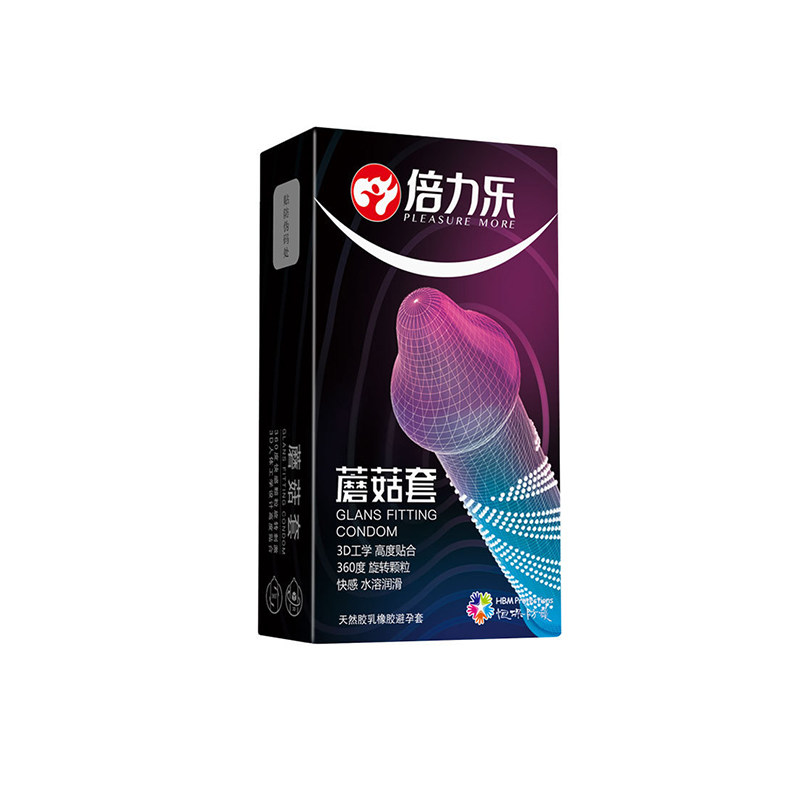 倍力乐蘑菇套加长套男用超薄颗粒螺纹隐形持久情趣增长狼牙安全套