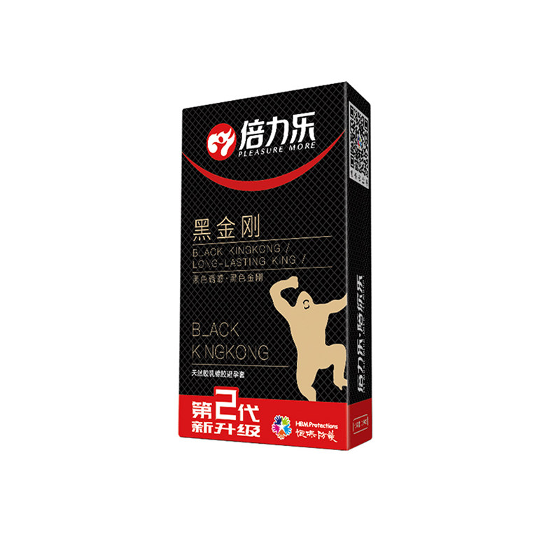 倍力乐避孕套黑金刚延时物理加厚图片