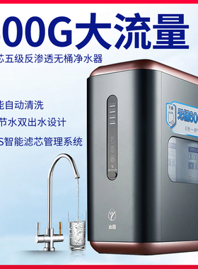 沁园净水器KRL6806/5806家用直饮无桶大流量RO反渗透膜滤芯纯水机