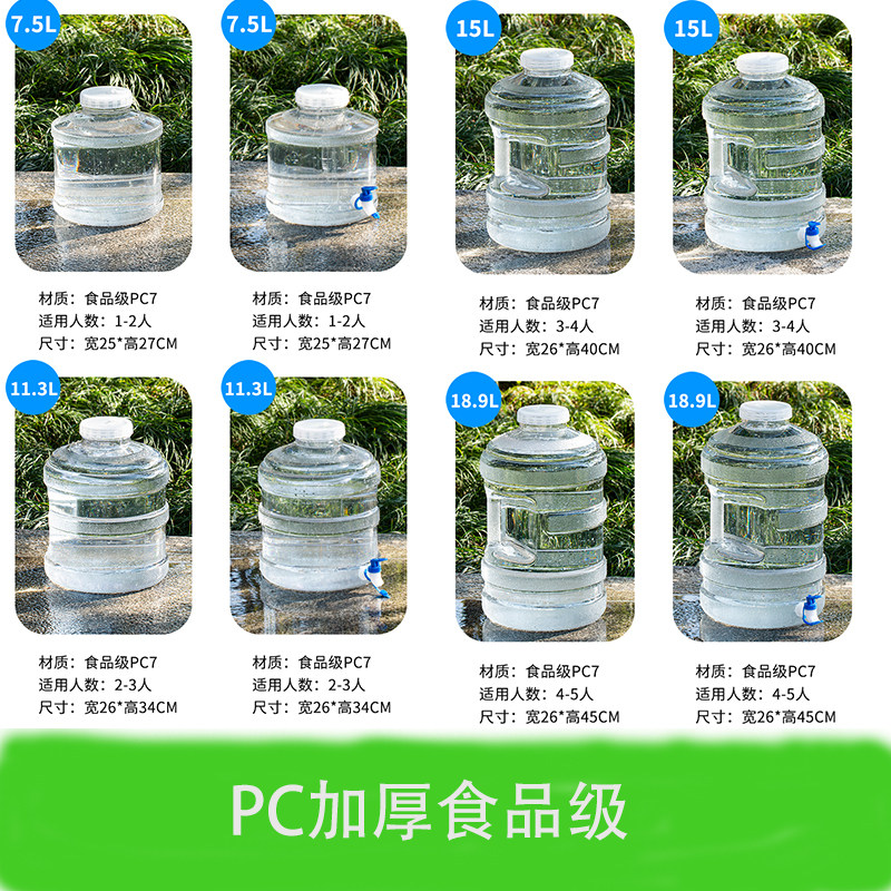 透明食品级带手提pc圆户外储水罐图片