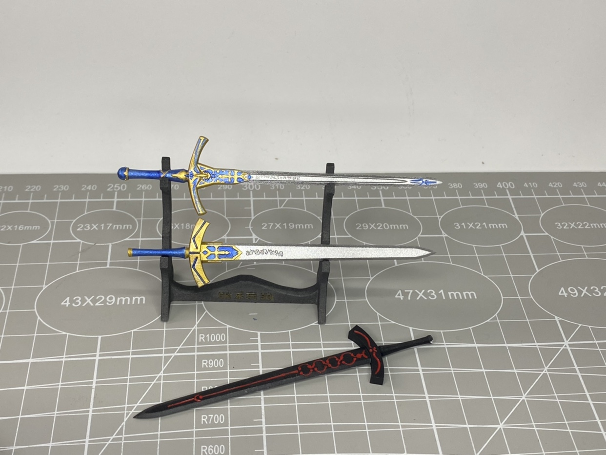 命运长夜黑化Saber誓约胜利之剑全金属石中剑鱼池造景现货上色