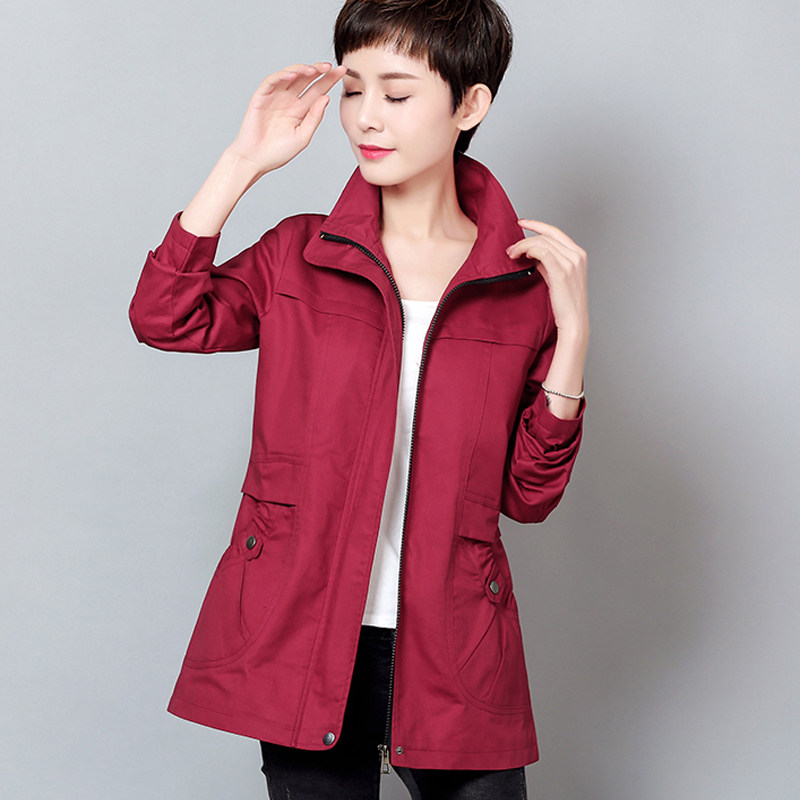 2025春装新款夹克上衣春秋妈妈装中年女装短款风衣大码显瘦外套女