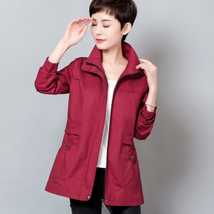 2025春装新款夹克上衣春秋妈妈装中年女装短款风衣大码显瘦外套女