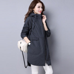 棉衣棉服女中长款宽松2025秋冬新款中年气质妈妈冬装夹棉风衣外套