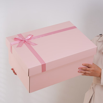 超大号礼物盒情人节礼品盒空盒长方形粉色女友生日礼盒惊喜盒提袋