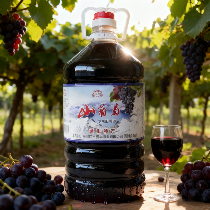 葡萄酒10斤8度大桶装水果配制酒果味酒女士甜型红酒东北特产