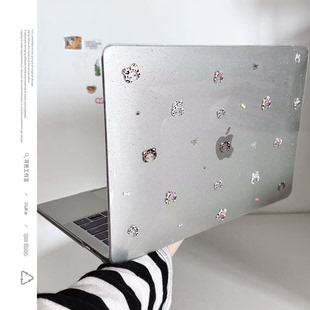 可爱豹纹头套kitty2025款适用macbookair保护壳13.6寸m4苹果macbookpro套15笔记本电脑14寸16键盘膜air透明女