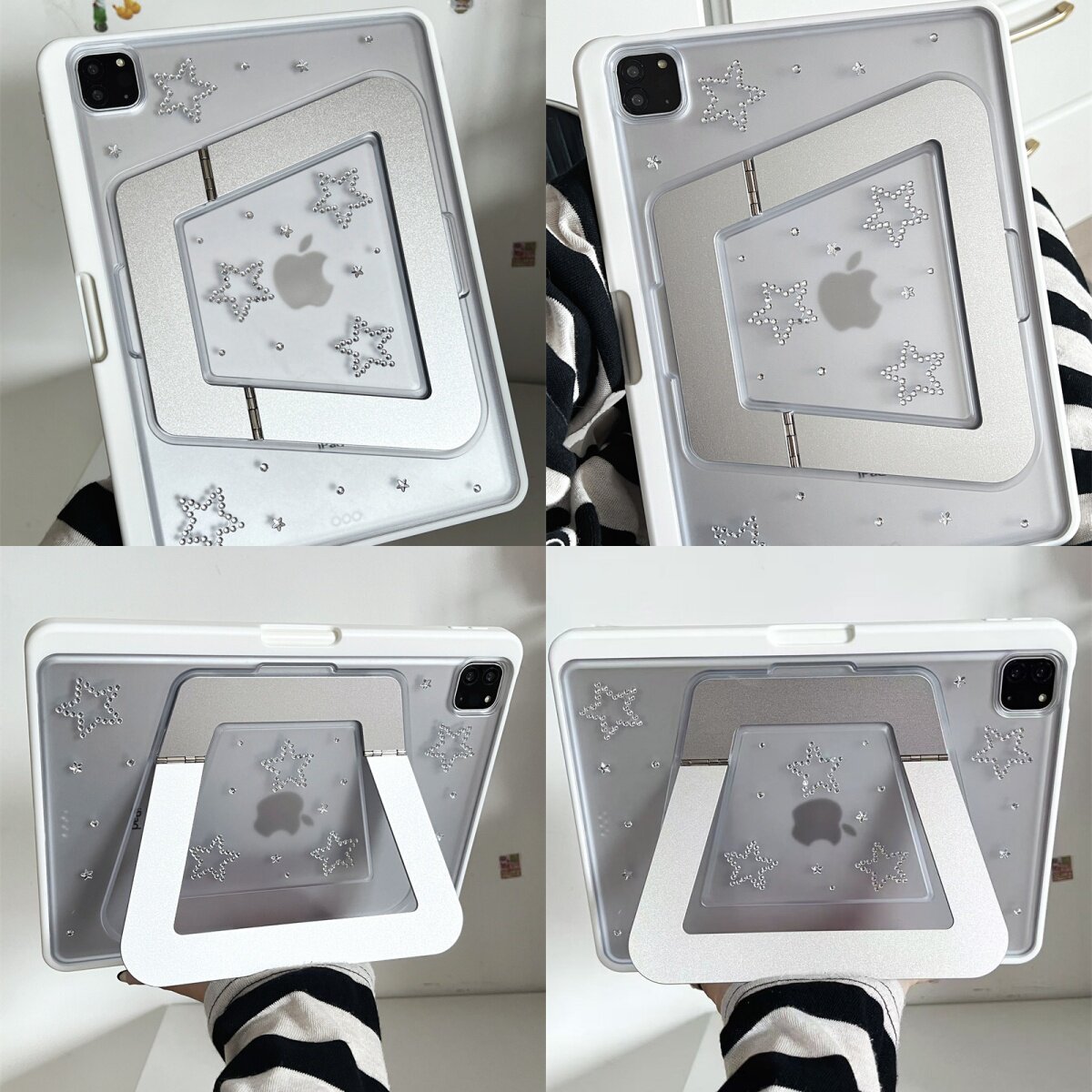 ins韩风钻石星星金属支架ipad壳适用苹果华为2025ipadpro保护套支架平板Air34689壳笔槽第十代12.9寸matepadS