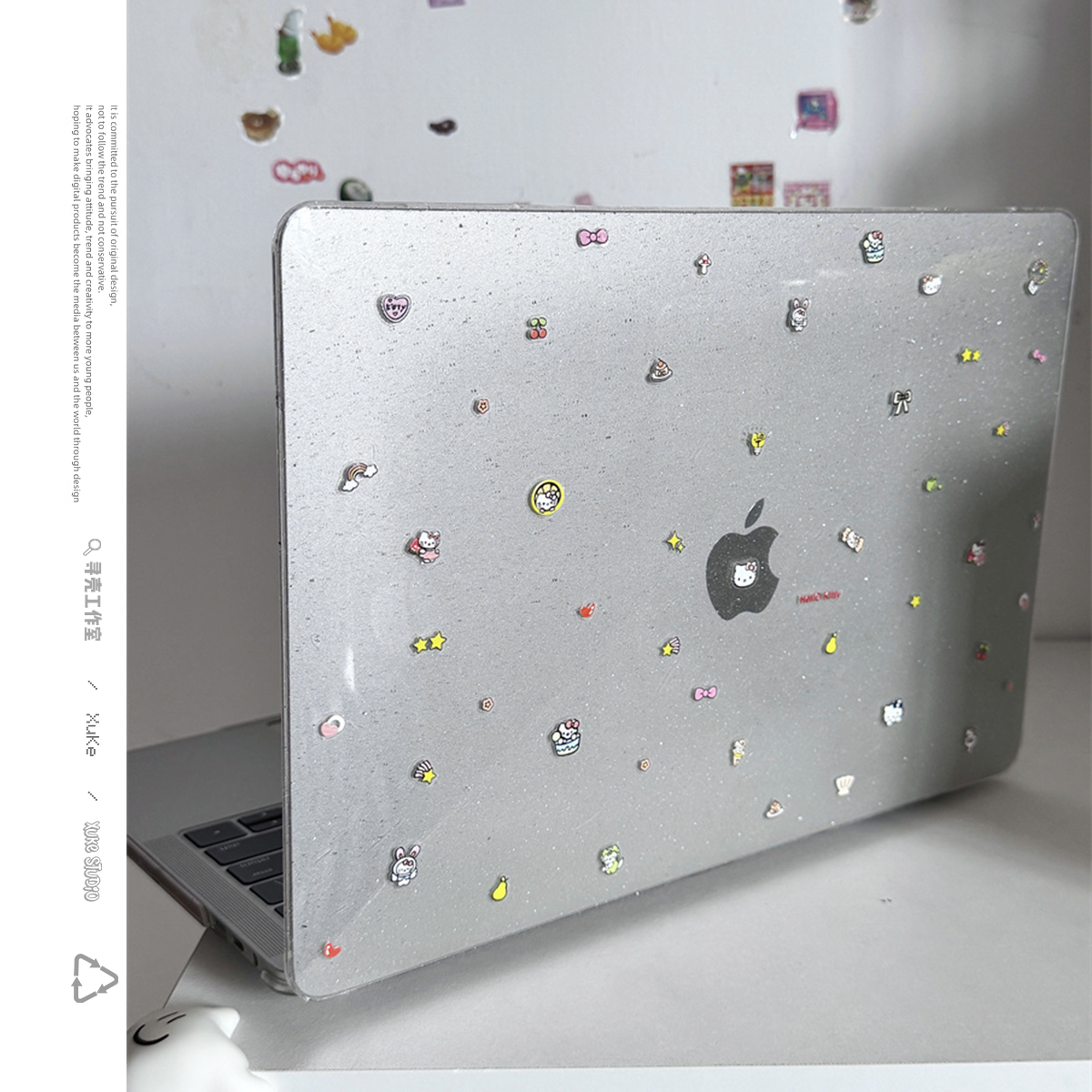 可爱涂鸦星星kitty2025款适用macbookair保护壳13.6寸m4苹果macbookpro套15笔记本电脑14寸16键盘膜air透明女