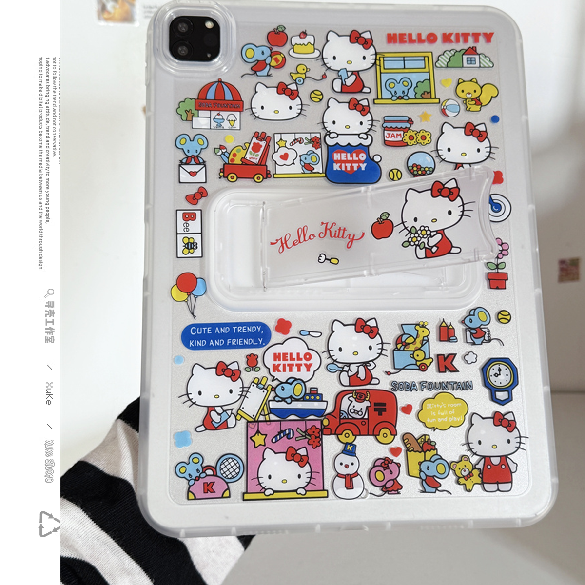 PET凯蒂猫kitty可调节适用苹果三星华为2025ipadpro保护套平板Air34678壳第十代小米Matepad女S可爱软9A简约1
