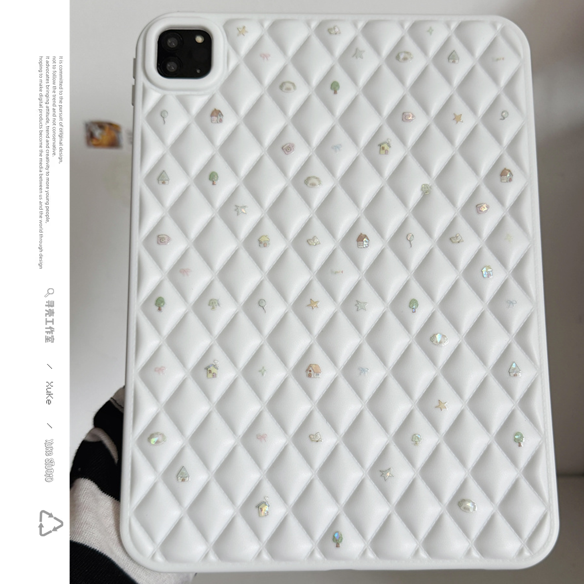 韩风炫彩小房子小香风适用苹果三星小米2025ipadpro保护套支架平板Air3468壳带笔槽第十代12.9寸A9+透明S12代