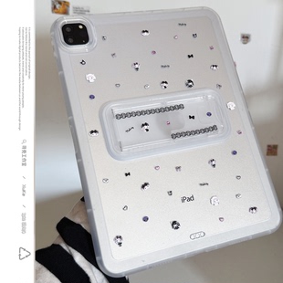 甜酷黑粉美乐蒂支架可调节适用苹果三星华为2025ipadpro保护套平板Air34678壳第十代小米Matepad女S可爱软89A