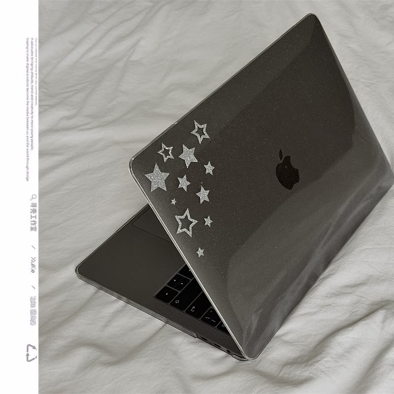 寻壳适用银色细闪星星macbookair保护壳13Pro满天星case苹果笔记本电脑保护套neo外壳pro硬macpro14寸13简约M