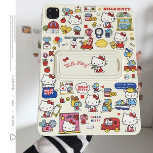 PET凯蒂猫kitty亲肤支架适用苹果三星华为2025ipadpro保护套TPU平板Air3467壳第十代小红米Matepad少女S.软89