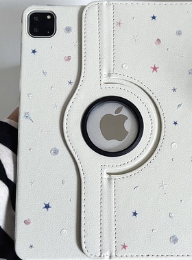 【皮质旋转】ins贝壳海星适用苹果华为matepad11.5平板2024ipadmini壳第九十代6789air保护套pro女硬简约韩风