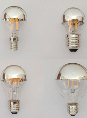 半电镀银色无影爱迪生灯丝LED镜面反射装饰氛围E14E27灯泡