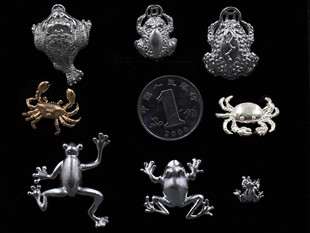 锔瓷钉纯银黄紫铜贴片青蛙金蟾茶杯盖器紫砂瓷器杯口修复工具配件