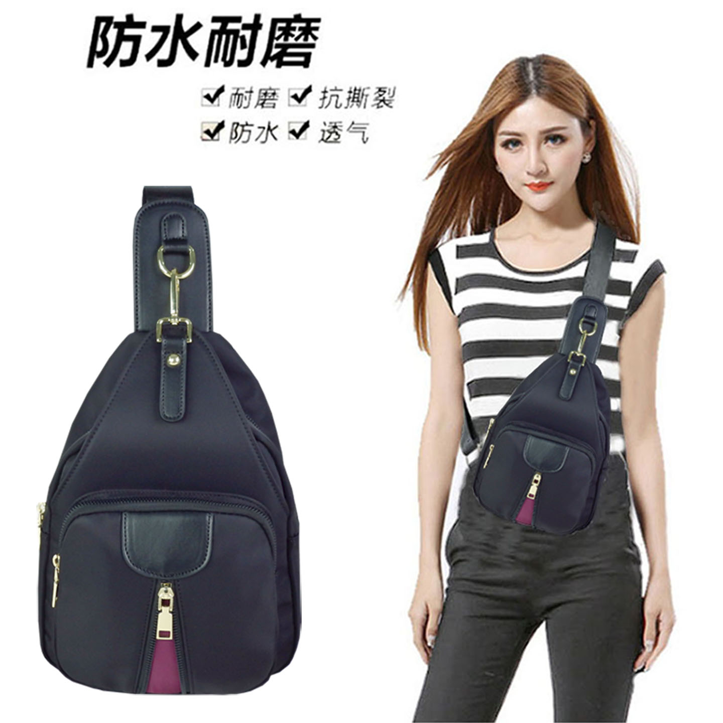 Gucseelu女士胸包帆布耐磨防水