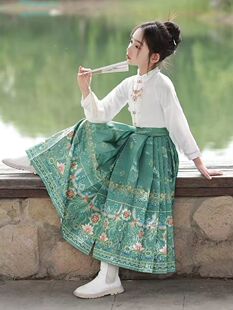 夏天马面裙女童夏季古风夏款儿童女孩汉服明制超仙裙子中国风唐装