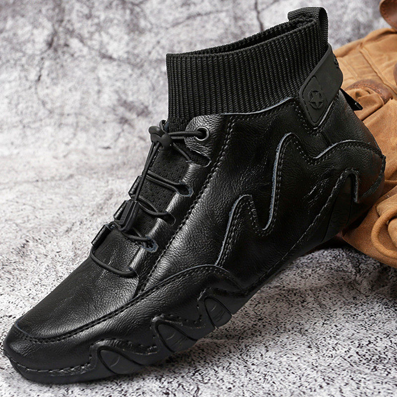 清仓处理特价真皮马丁靴男加绒棉鞋潮鞋高帮皮鞋豆豆鞋户外工装靴