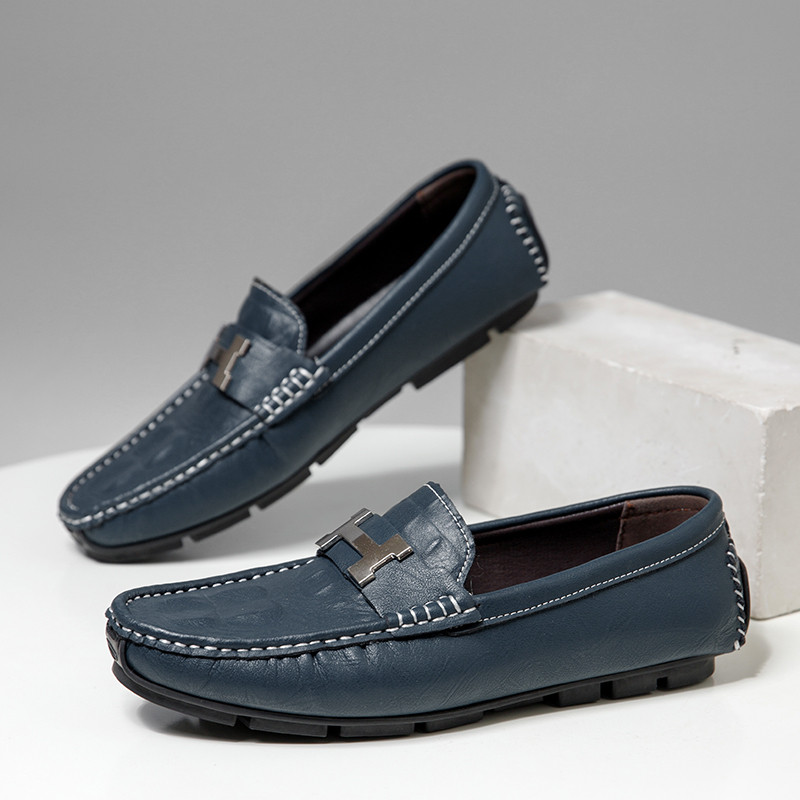 2025新款春季透气低跟套脚百搭豆豆鞋真皮男鞋商务休闲英伦小皮鞋,流行男鞋,乐福鞋（豆豆鞋）,淘宝优惠券,粉丝福利购,淘宝优惠卷