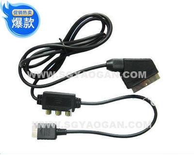 PS2 PS3 RGB线 SCART线 Playstaion2 3 SCART线 PS2 RGB线+AV座