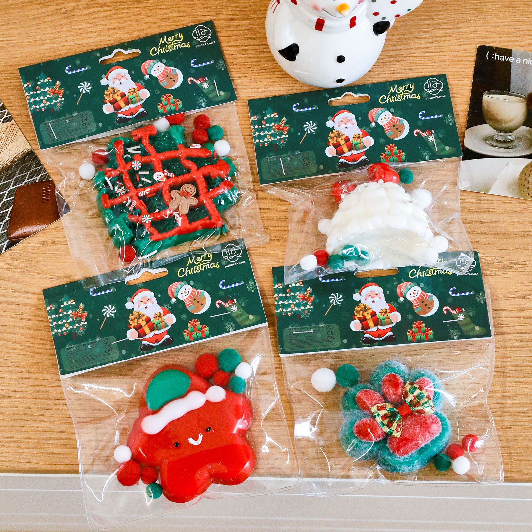 跨境圣诞捏捏乐圣诞树解压发泄小玩具圣诞毛绒猫爪捏捏减压玩具